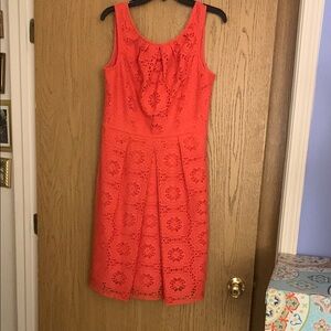 Coldwater Creek Coral Ruffled Sheath Dress
